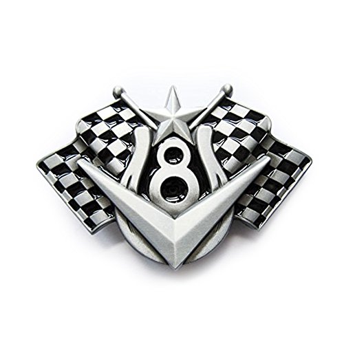 eeddoo® Gürtelschnalle - V-8 Cruising (Buckle für Wechselgürtel für Damen und Herren | Belt Frauen Männer Oldschool Rockabilly Metall Gothic Wave Rock Biker Western Trucker Casino Skull) von eeddoo