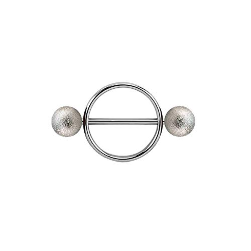 eeddoo® Stahl - Nipple Shield - Sandgestrahlt (Piercingschmuck Intim Brustwarze Brust Silber für Damen und Herren) von eeddoo