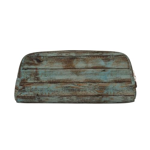 Federmäppchen aus Leder, Retro-Stil, Plankendruck, elegante und praktische Tasche für Studenten, perfekt für Büro, Schule, gold, Einheitsgröße, Kosmetiktasche von eeprty