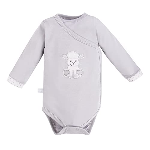 eevi Baby Body Langarm - Baumwolle Baby Clothes - Leichte Strampler für baby-jungen und Madchen - Schön Warmer Babybody - Einfaches Anlegen Baby Kleidung - Grau - Size 46 von eevi