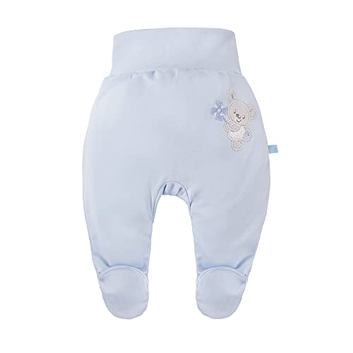 eevi Baby halb Strampler aus der Newborn-Kollektion für Babys Größe 46-62 100% Baumwolle bedeckte Füße weich und angenehm im Griff bequem blau 46 von eevi