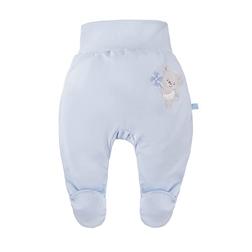 eevi Baby halb Strampler aus der Newborn-Kollektion für Babys Größe 46-62 100% Baumwolle bedeckte Füße weich und angenehm im Griff bequem blau 48 von eevi