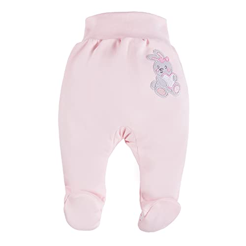 eevi Baby Newborn Hosen Junge und Mädchen - Baumwolle Pumphose mit Socken für Baby - Baby Kleidung Unisex - Komfort Babyhosen - Clothes Baby Boy - Rosa - Size 50 von eevi