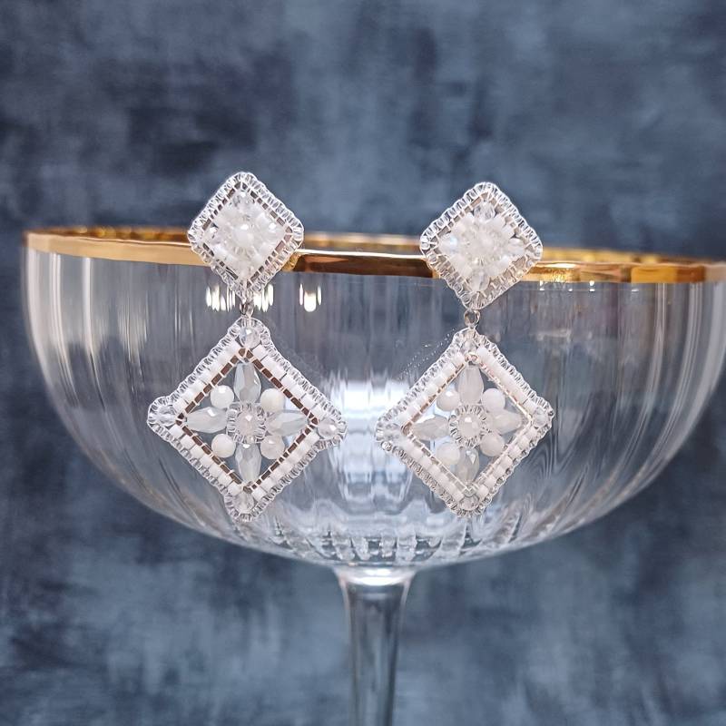 Ohrringe London Kristall-Weiss von efaladen