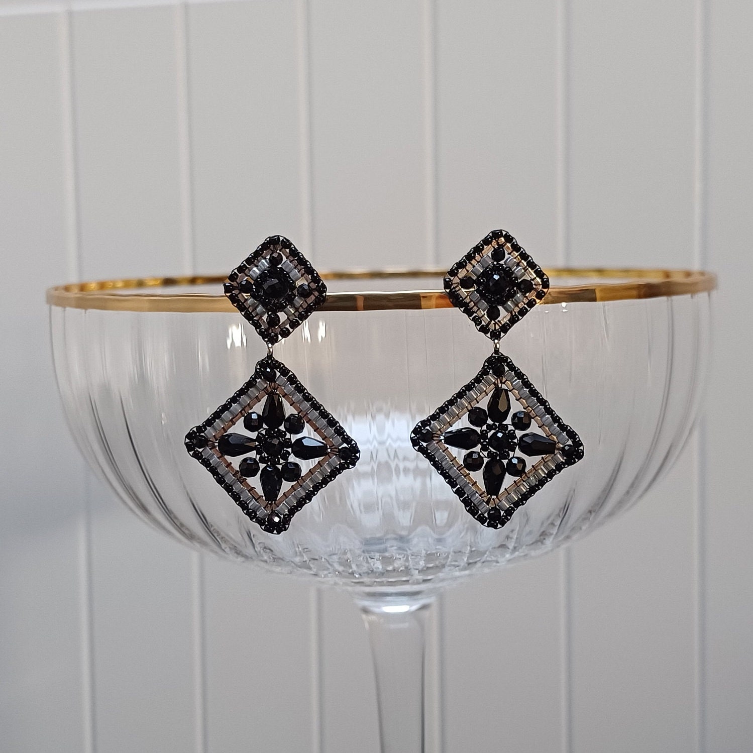 Ohrringe London Schwarz-Grau von efaladen