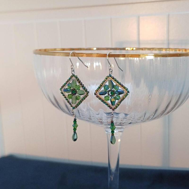 Ohrringe München Grün-Silber von efaladen