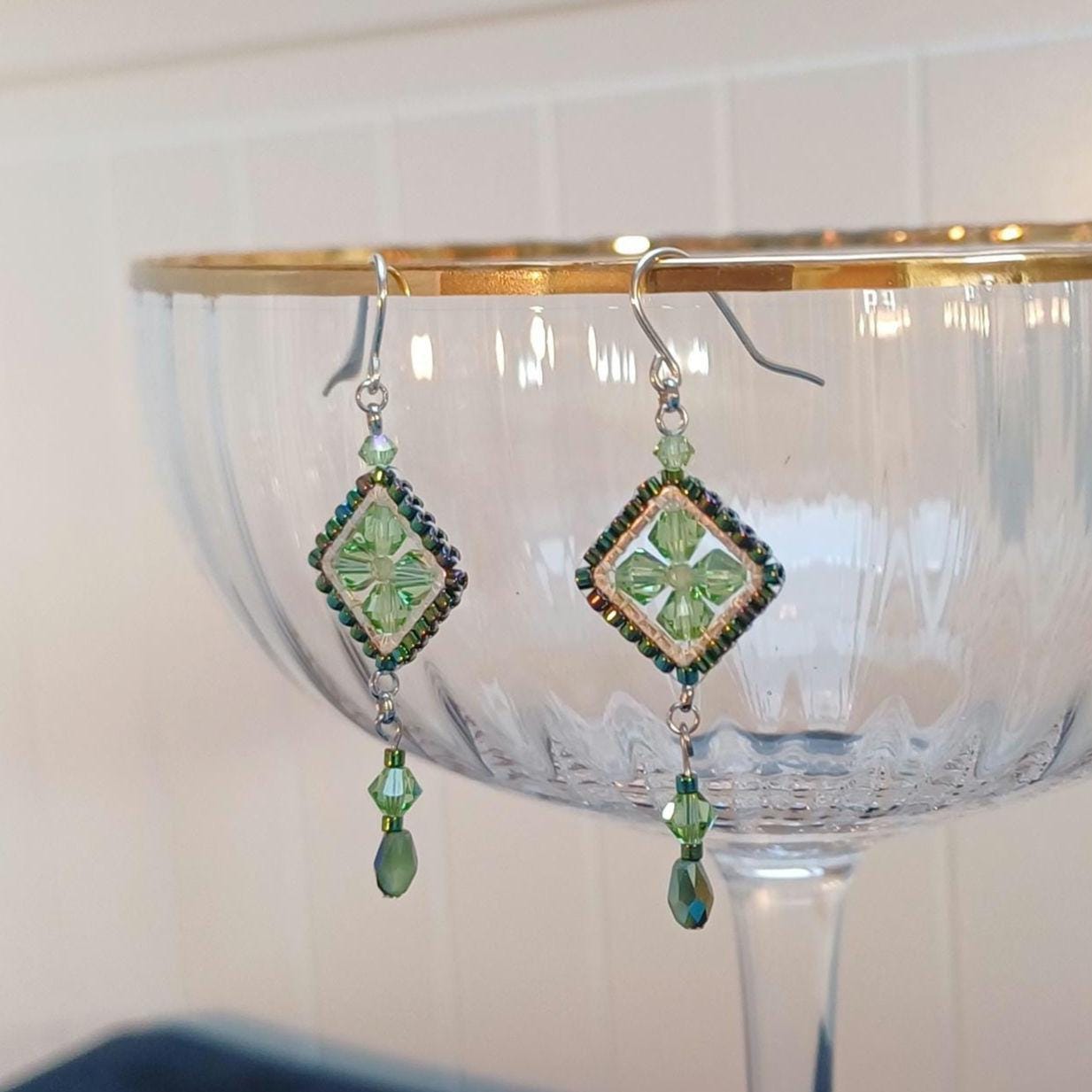 Ohrringe München Klein Grün-Silber von efaladen