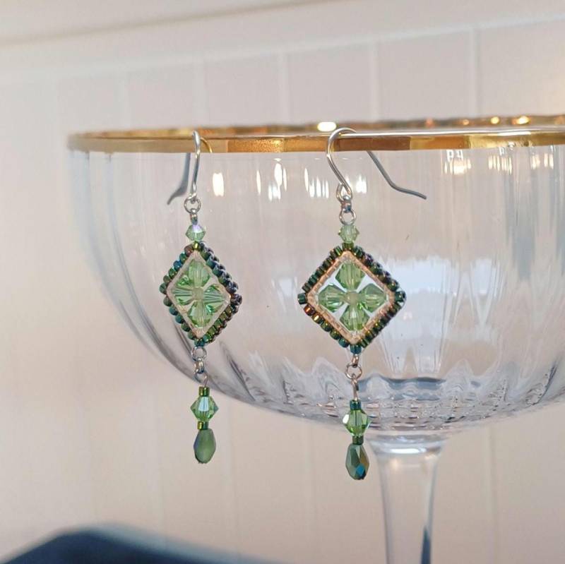 Ohrringe München Klein Grün-Silber von efaladen