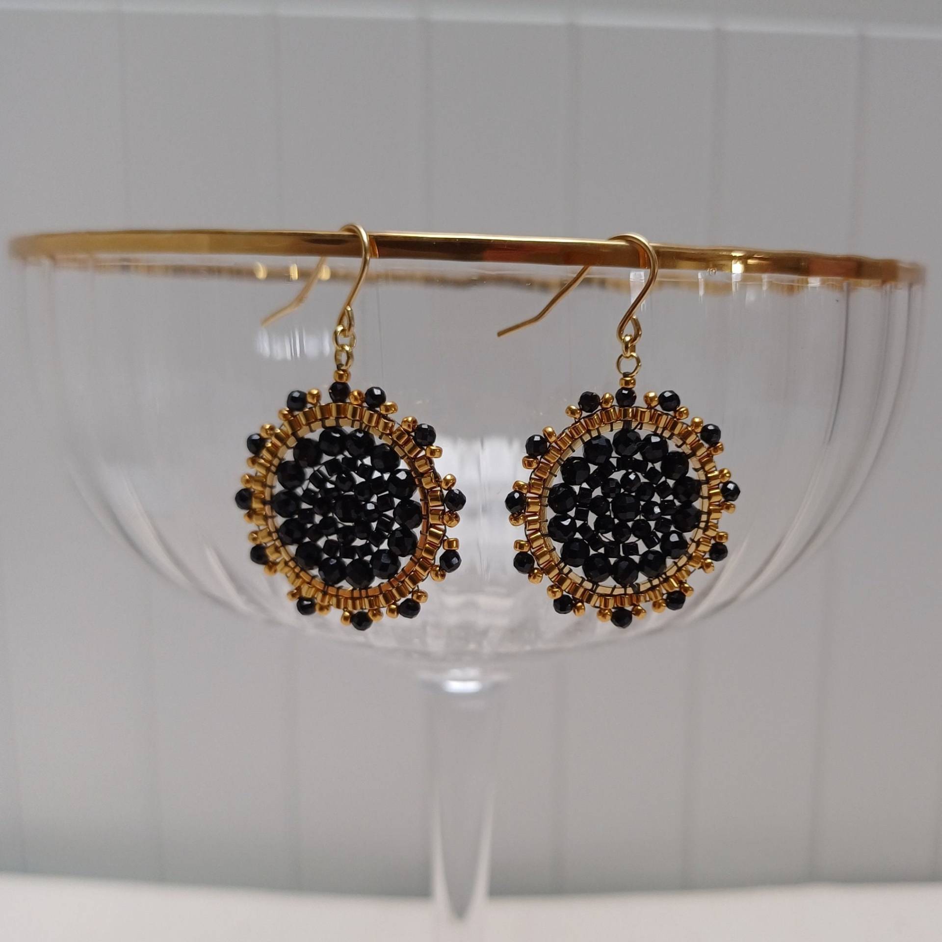 Ohrringe Schwarz-Gold von efaladen