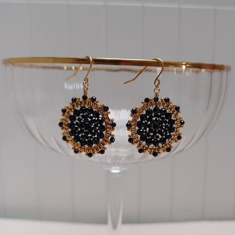 Ohrringe Schwarz-Gold von efaladen