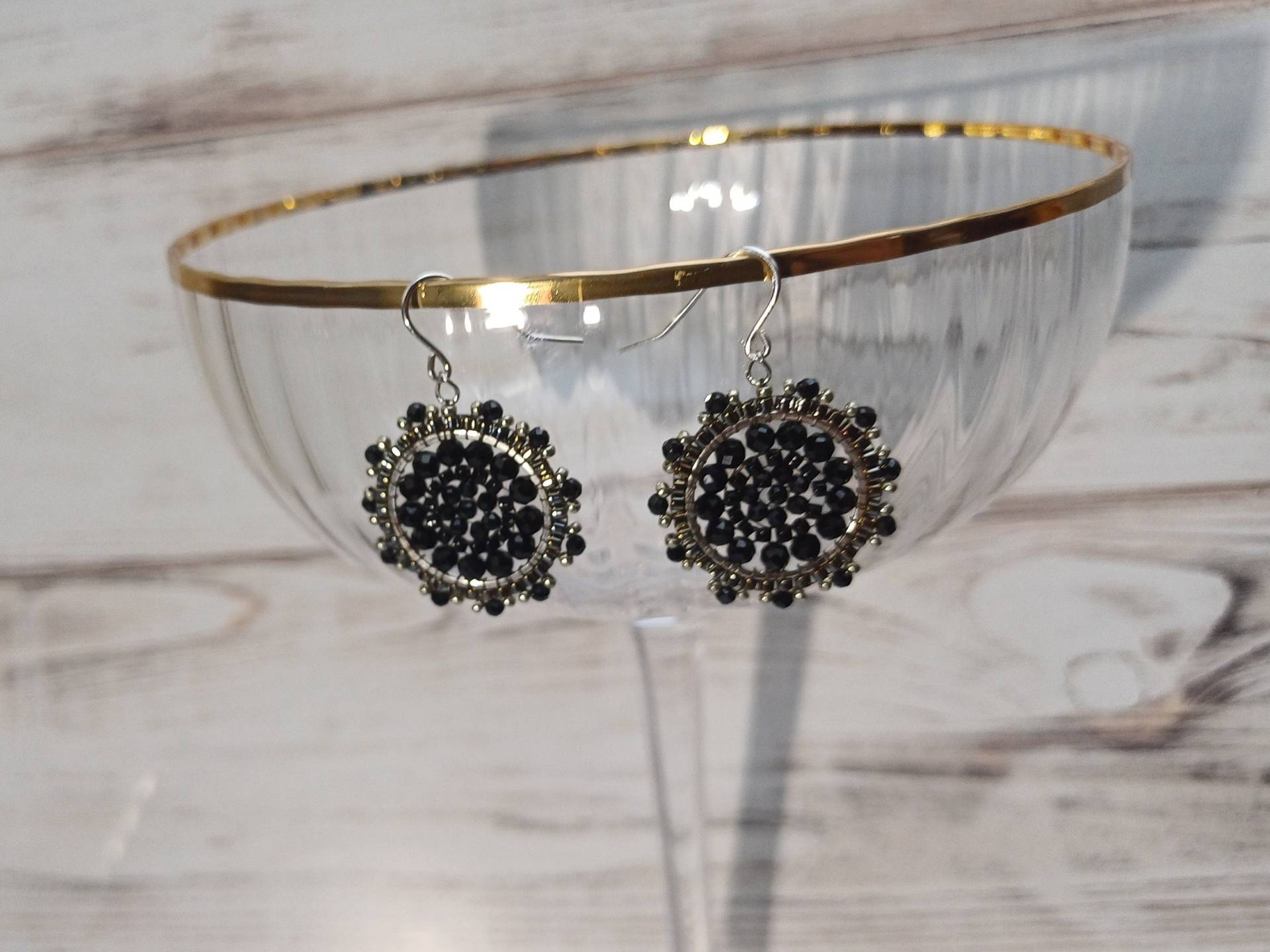 Ohrringe Schwarz-Silber von efaladen