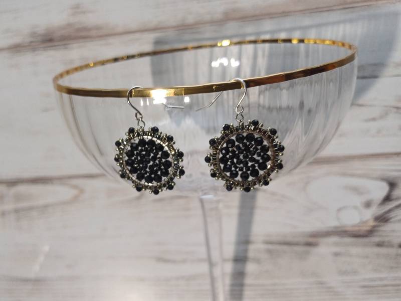 Ohrringe Schwarz-Silber von efaladen