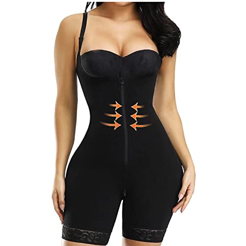 ehomiiii Body Shaper Damen Miederbody Stark Formend Shapewear Bauchweg Figurformender Fajas Colombianas Bein Shaping (schwarz, XL) von ehomiiii