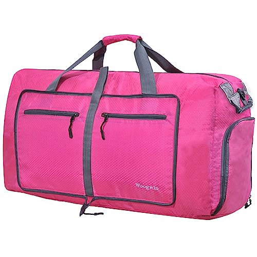 ehsbuy 60L Faltbare Reisetasche für Männer Frauen Große Reisetasche Wasserdicht Übernachtung Wochenende Taschen für Fitnessstudio Gepäck, 100 l Rose, 100 l von ehsbuy