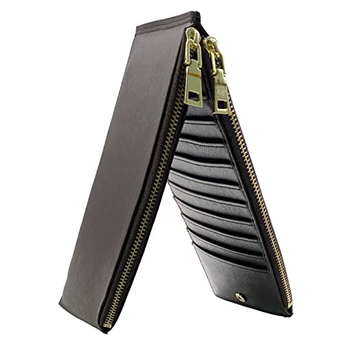 ehsbuy Echt Leder Brieftasche Damen RFID Blockierung Damen Geldbeutel Kreditkarte Halter Reißverschluss Geldbörse Handy Handtasche von ehsbuy