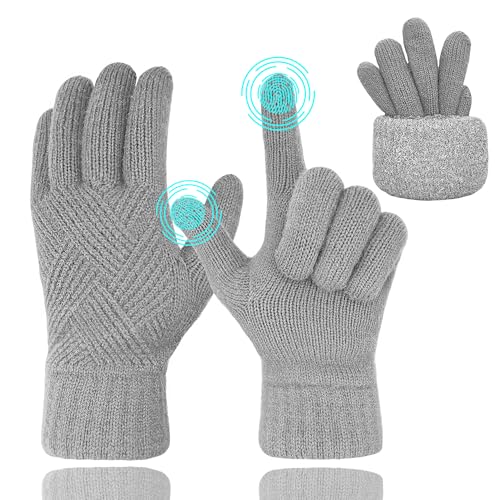 ehsbuy Winter Handschuhe Damen Touchscreen Fleece, Warme Kaschmir Dicke Strickhandschuhe Wollhandschuhe Thermohandschuhe Outdoor Sport Geschenke für Herren und Damen von ehsbuy
