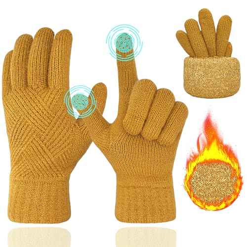 ehsbuy Winter Handschuhe Damen Touchscreen Fleece, Warme Kaschmir Dicke Strickhandschuhe Wollhandschuhe Thermohandschuhe Outdoor Sport Geschenke für Herren und Damen von ehsbuy