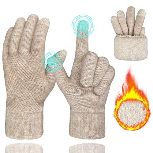 ehsbuy Winter Handschuhe Damen Touchscreen Fleece, Warme Kaschmir Dicke Strickhandschuhe Wollhandschuhe Thermohandschuhe Outdoor Sport Geschenke für Herren und Damen von ehsbuy
