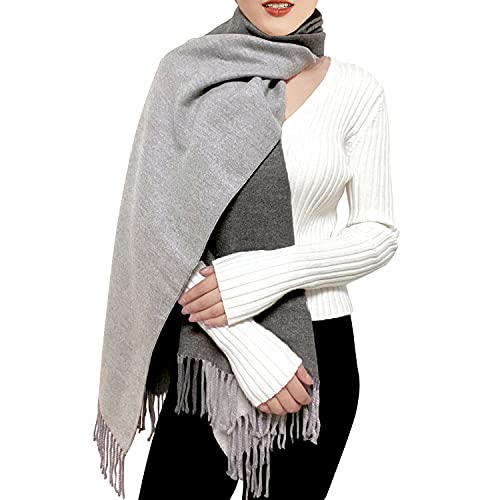 ehsbuy Winter Schals & Tücher für Damen Reversibel Kaschmir Schal Wendbarer Schultertuch Langer Großer Wärmeschal mit Quaste für Hochzeitsgeschenke von ehsbuy