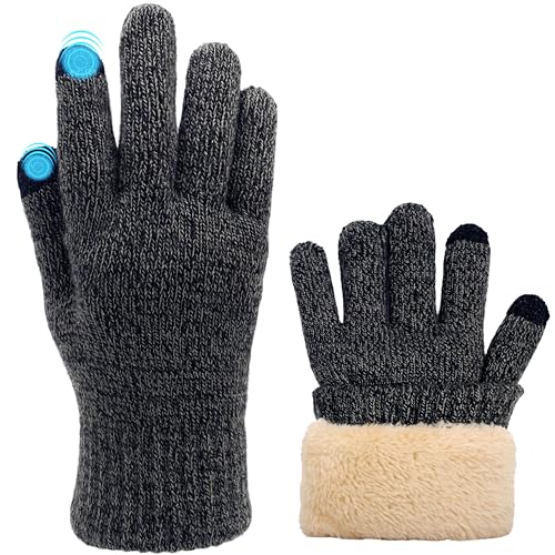 ehsbuy Winterhandschuhe Herren Thermo Touchscreen Warme Handschuhe Herren Strickhandschuhe Winter Gloves Men mit Weichem Fleece Futter von ehsbuy