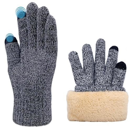 ehsbuy Winterhandschuhe Herren Thermo Touchscreen Warme Handschuhe Herren Strickhandschuhe Winter Gloves Men mit Weichem Fleece Futter von ehsbuy