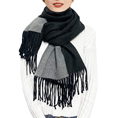 ehsbuy Winter Schals & Tücher für Damen Reversibel Kaschmir Schal Wendbarer Schultertuch Langer Großer Wärmeschal mit Quaste für Hochzeits Geschenke von ehsbuy