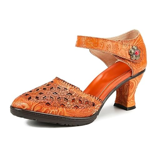 eimeinuosy Damen Knöchelriemen Geschlossene Zehen Niedriger Chunky Heel Kleid Arbeit Pumps Damen Kleid Mary Jane Schuhe Niedrige Kitten Heels Geschlossene Runde Zehen Bequeme Pumps Schuhe für Hochzeit von eimeinuosy
