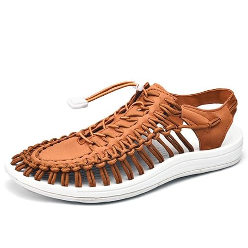 eimeinuosy Rope Sport Sandalen für Herren Sommer Fischerschuhe Herren Handgemachte gewebte Sandalen Schuhe Bequem & Leicht Cord Strandsandalen, rot / braun, 38.5 EU eimeinuosy Rope Sport Sandalen für Herren Sommer Fischerschuhe Herren Handgemachte gewebte Sandalen Schuhe Bequem & Leicht Cord Strandsandalen, rot / braun, 38.5 EU von eimeinuosy