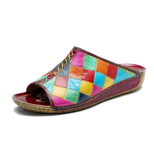 eimeinuosy Socofy Damen Clogs Leder Sandalen Sommer Leder Hausschuhe Slip on Pantoletten Schuhe Anti-Rutsch Geschlossene Zehen Handgemachte Blume Rückenfrei Komfort Atmungsaktiv Walking Hausschuhe eimeinuosy Socofy Damen Clogs Leder Sandalen Sommer Leder Hausschuhe Slip on Pantoletten Schuhe Anti-Rutsch Geschlossene Zehen Handgemachte Blume Rückenfrei Komfort Atmungsaktiv Walking Hausschuhe von eimeinuosy