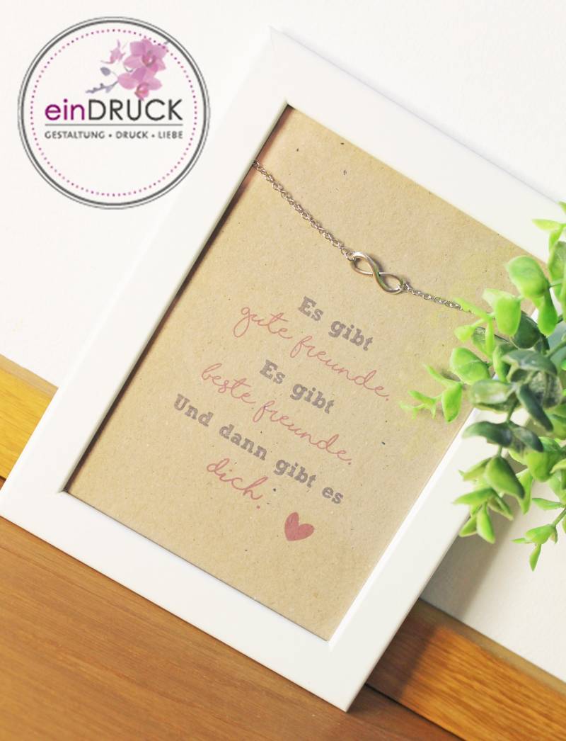 Beste Freundin - Karte+Armkette Unendlich Armband von eindruckdomenika