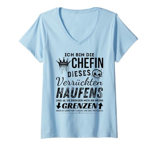 Damen Chefin Dieses Verrückten Haufens - Lustige Sprüche Geschenk T-Shirt mit V-Ausschnitt Damen Chefin Dieses Verrückten Haufens - Lustige Sprüche Geschenk T-Shirt mit V-Ausschnitt von eine stolze Chefin & Geschenk ideen Lustige