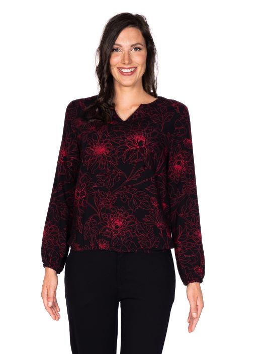 einfach Schön Bluse Aurelia schwarz-rot von einfach Schön