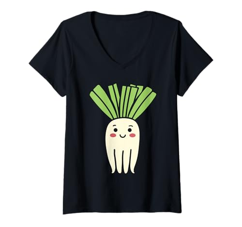 Damen Gemüse Funny Food Minimalist Einfacher Schwarzwurzeln T-Shirt mit V-Ausschnitt Damen Gemüse Funny Food Minimalist Einfacher Schwarzwurzeln T-Shirt mit V-Ausschnitt von einfaches lustiges Schwarzwurzeln Essen