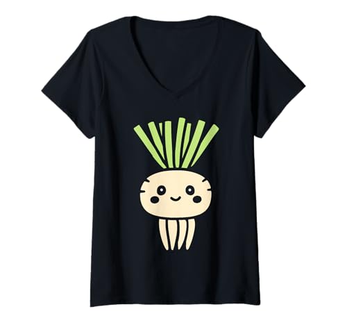 Damen Gemüse Funny Food Minimalist Einfacher Schwarzwurzeln T-Shirt mit V-Ausschnitt Damen Gemüse Funny Food Minimalist Einfacher Schwarzwurzeln T-Shirt mit V-Ausschnitt von einfaches lustiges Schwarzwurzeln Essen
