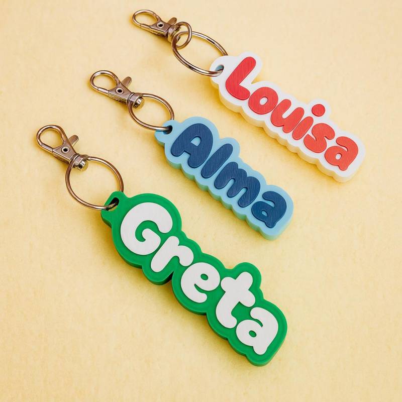 Schlüsselanhänger Personalisiert Name | Geschenkanhänger 3D-Druck Weihnachten 2 Farben Inkl Schlüsselring Und Karabiner Wunschtext von einfachness