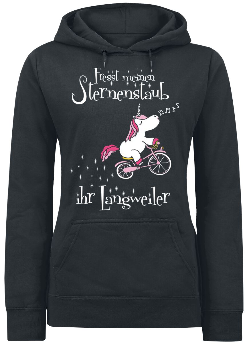 Einhorn - Einhorn Kapuzenpullover - Fresst meinen Sternenstaub ihr Langweiler - S - für Damen - Größe S - schwarz  - Lizenzierter Fanartikel von einhorn