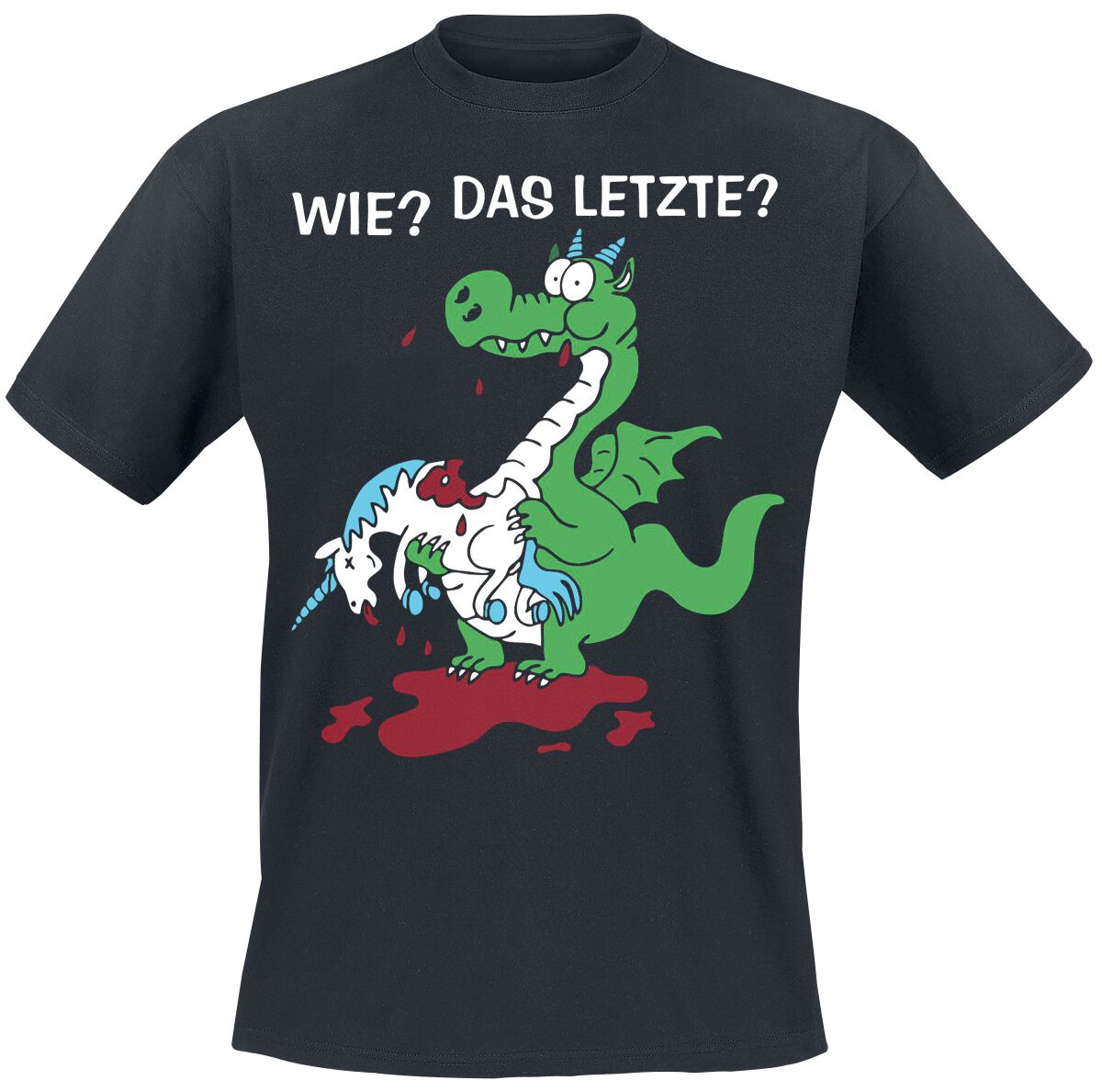 Einhorn T-Shirt - Wie? Das Letzte? - M bis 4XL - für Männer - Größe 4XL - schwarz von einhorn