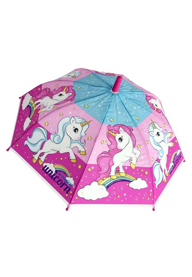 einhorn Stockregenschirm Kinder Mädchen Atumatik-Regenschirm Stock-Schirm Kuppelschirm, windfest von einhorn