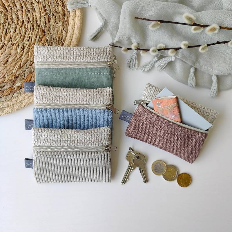 Mini-Geldbeutel in Eisfarben - Kleine Geldbörse, Mini Portemonnaie, Täschchen Mit Reißverschluss Verschiedene Farben Geldbeutel „Lotti" von einzeldesign