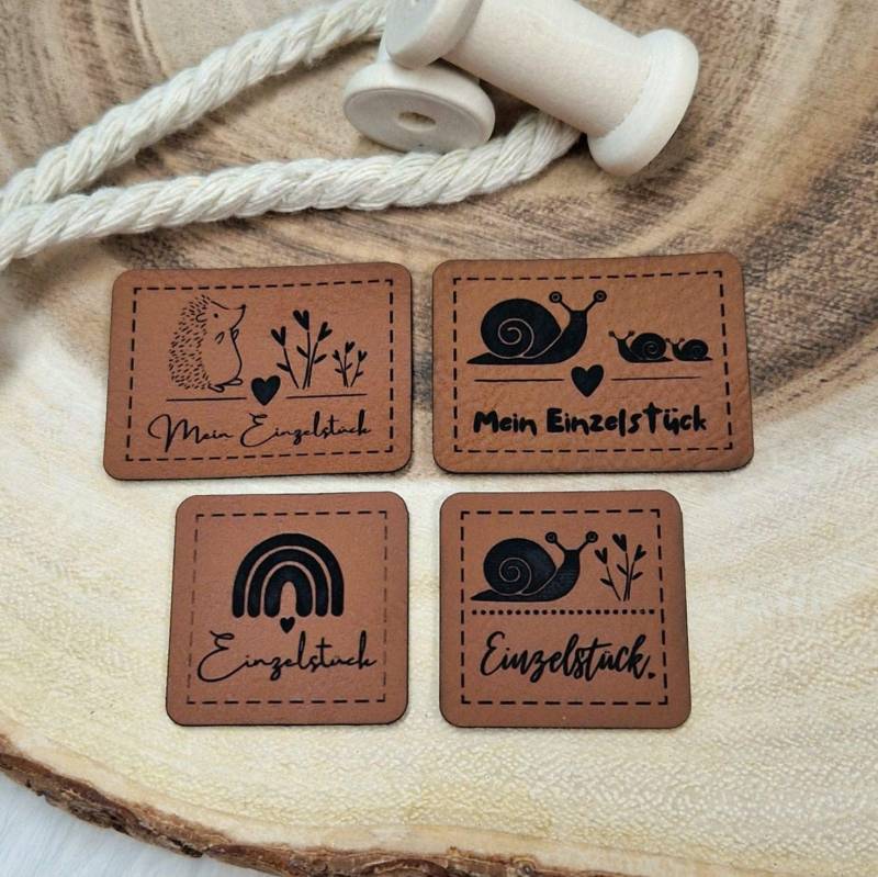 Kunstleder Patch, Label, Einzelstück, Schnecke, Igel von ShopLabelfy