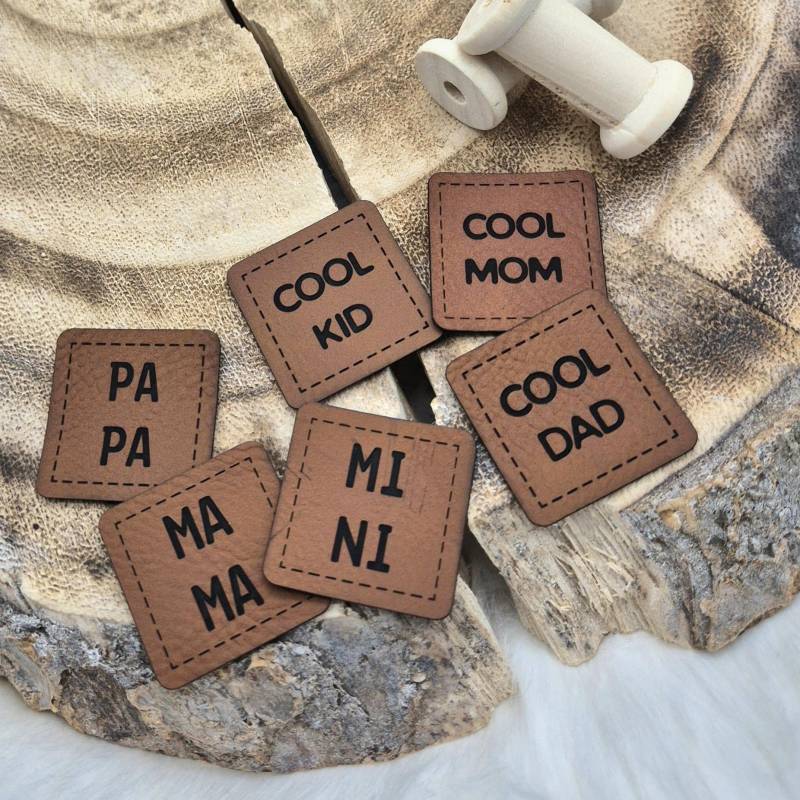 Kunstleder Patch, Label, Mama, Papa, Mini, Mom, Dad, Kid, Familie von ShopLabelfy
