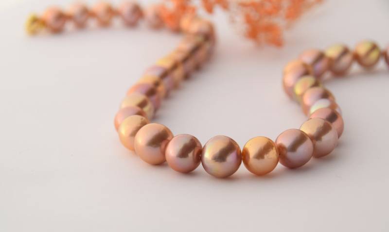 Einzigartiges Perlen Collier Mit Natürlichen Ming - Süßwasser-Zuchtperlen Und Verschluss 750 Gelbgold von einzigartigerSchmuck