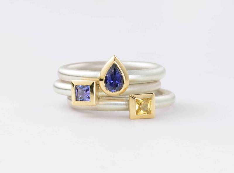 Ring Silber Und Gold Mit Turmalin Gelb von einzigartigerSchmuck