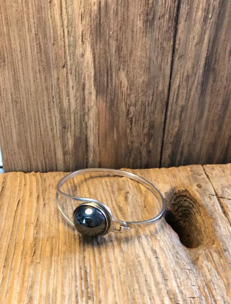 Armspange Silber 925 Labradorit Cabochon Modernist 1960 von einzigartigschoenes