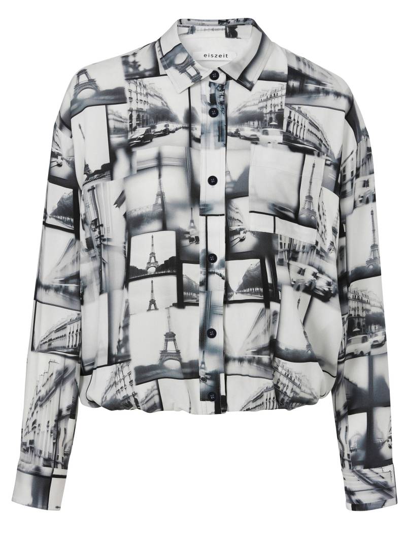 eiszeit - Bluse Hemdkragen 1/1 Arm Druck cream multicolor - Gr. - 44 von eiszeit