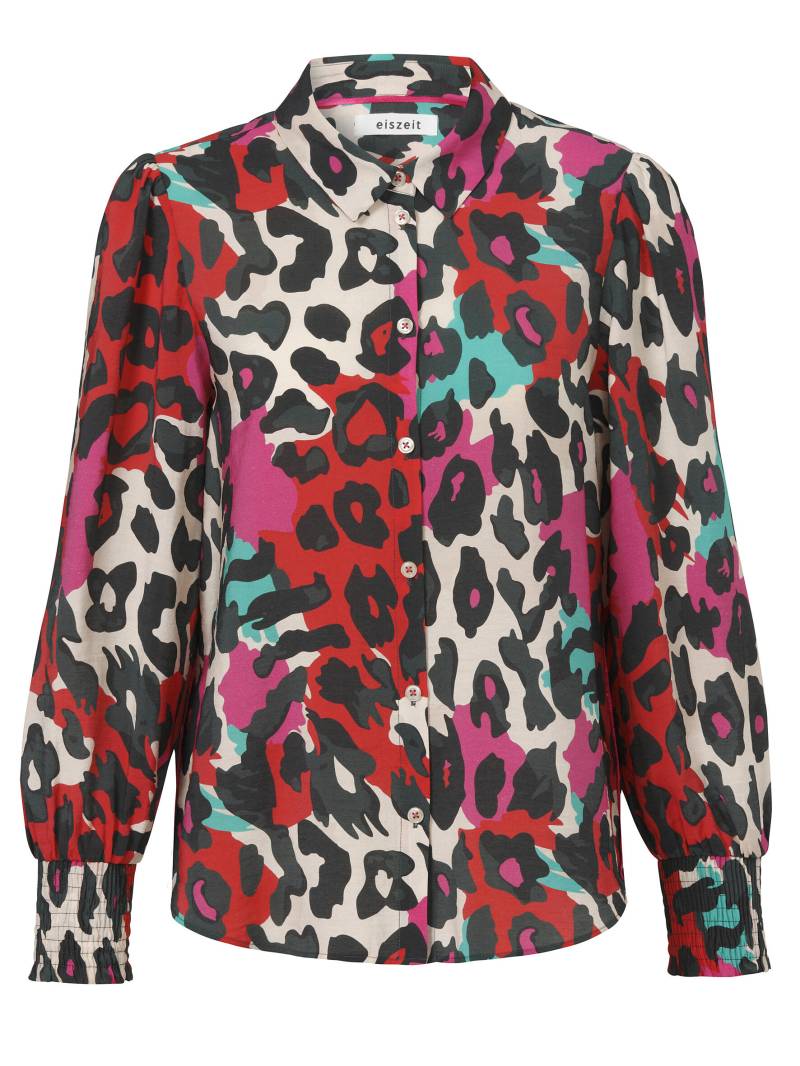 eiszeit - Bluse Hemdkragen 1/1 Arm Druck raspery multicolor - Gr. - 48 von eiszeit