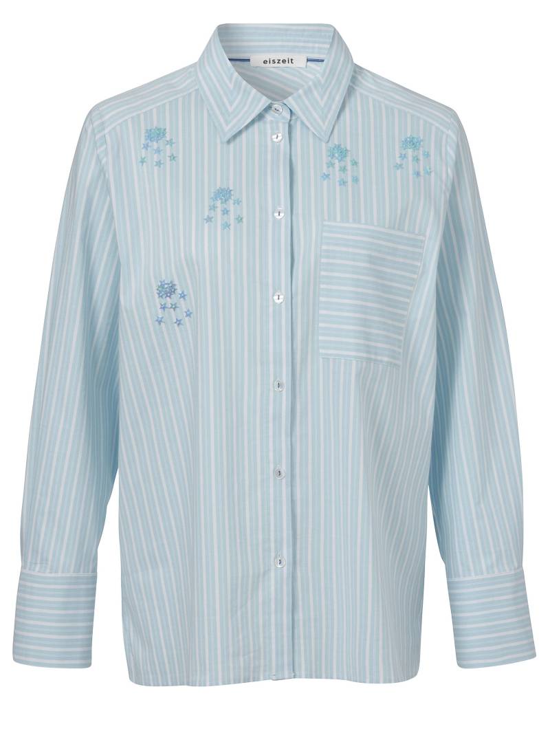 eiszeit - Bluse Kragen 1/1 Arm Pailletten light blue multicol - Gr. - 48 von eiszeit