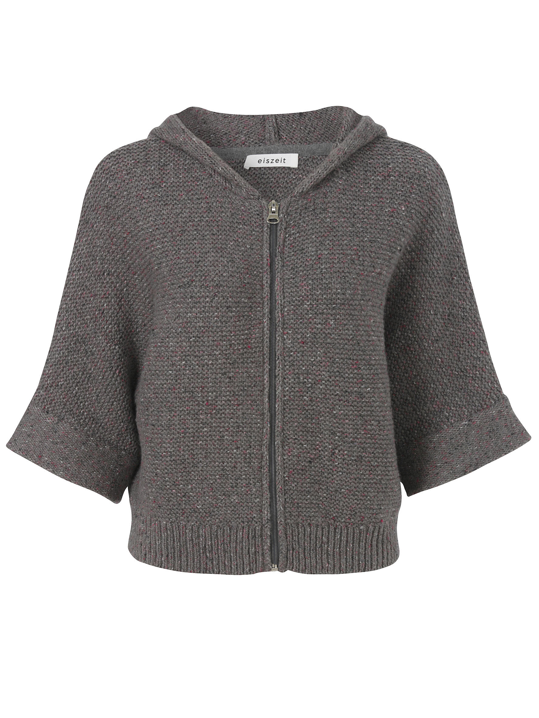 eiszeit - Jacke Kapuze 1/2 Arm überschnittene Schulter mid grey multicolor - Gr. - 46 von eiszeit