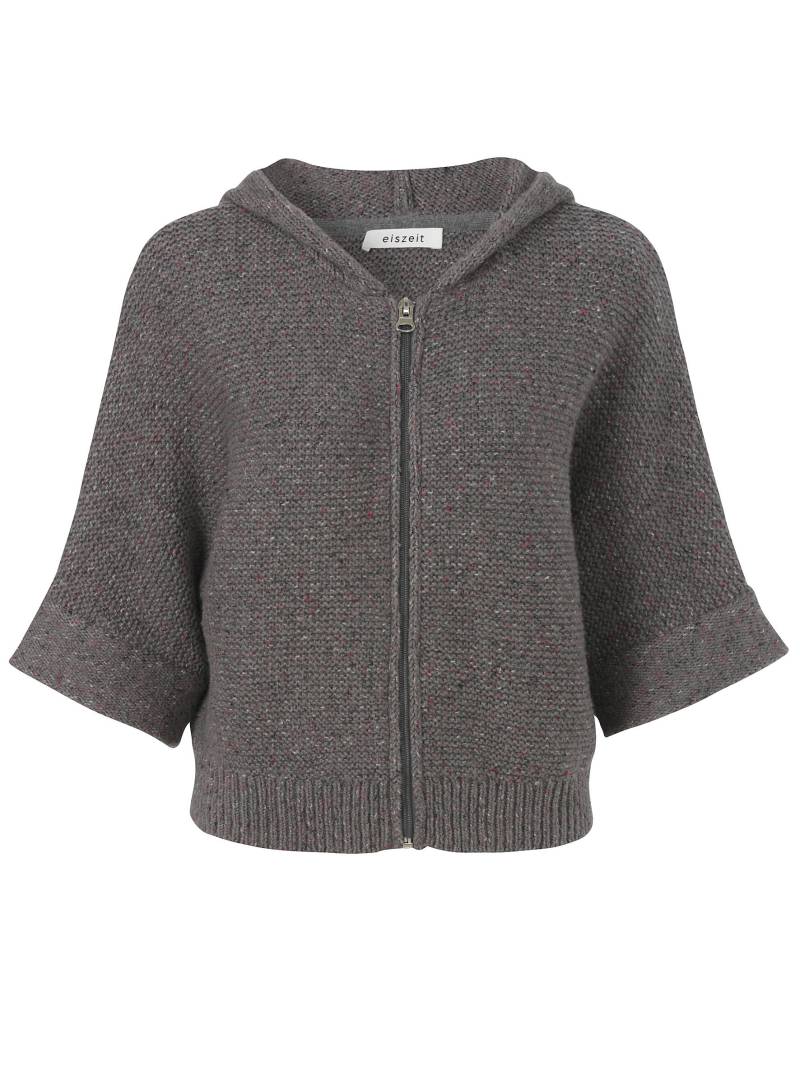 eiszeit - Jacke Kapuze 1/2 Arm überschnittene Schulter mid grey multicolor - Gr. - 46 von eiszeit