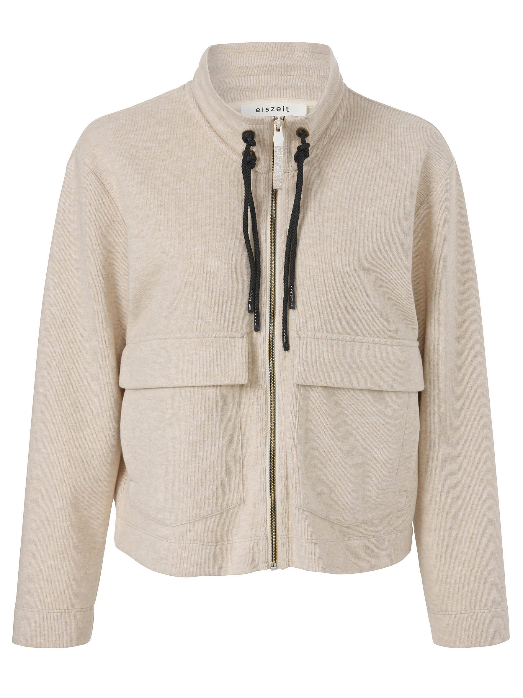 eiszeit - Jacke Kragen 1/1 Arm Zipper beige melange/anthra - Gr. - 54 von eiszeit